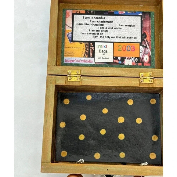 Mixt Bags By Lori Sandstedt Custom Made Cigar Box Bag Multicolor Size 6 x 4.5 - Picture 7 of 13